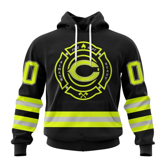Discover football Chicago Bearss Custom Name Number Special FireFighter Uniform Pullover Hoodie