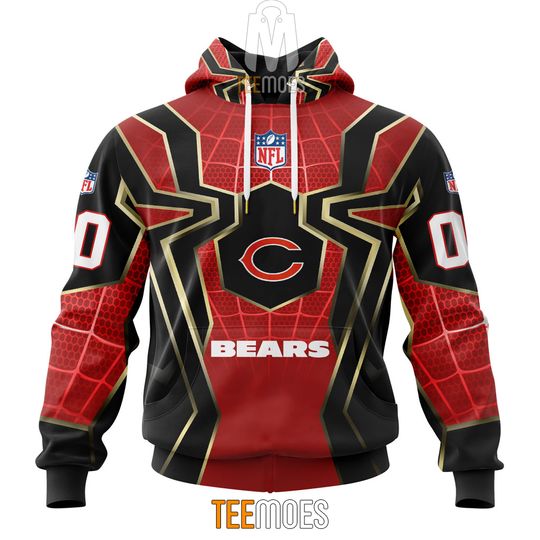 Discover football Chicago Bearss Custom Name Number Spider Man Pullover Hoodie