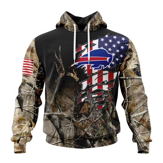 Discover football Buffalo Billss Custom Name Number Realtree Hunting Pullover Hoodie