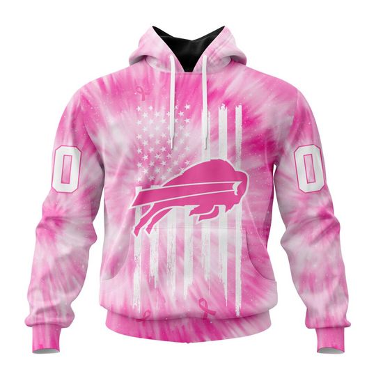 Discover football Buffalo Billss Custom Name Number Pink Tie-Dye Pullover Hoodie