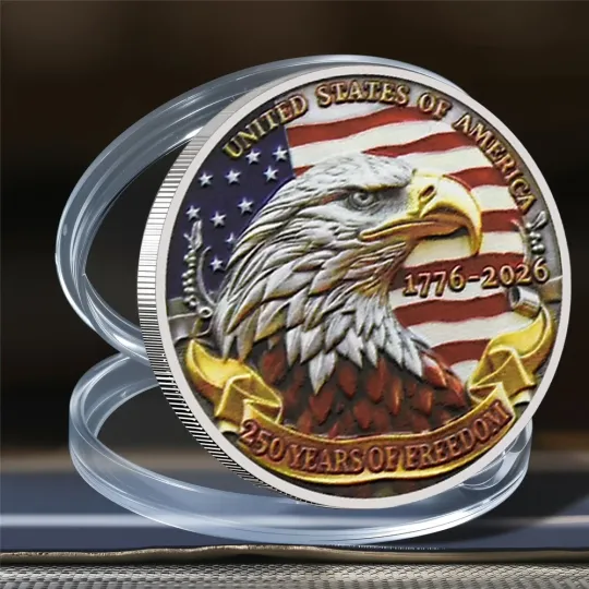 Discover USA 250th Anniversary Silver Coin Eagle Commemorative 1776-2026