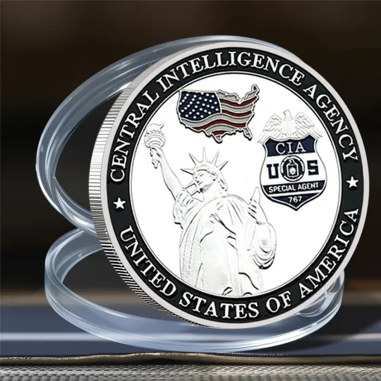 Discover Silver Plated CIA Commemorative Challenge Coin