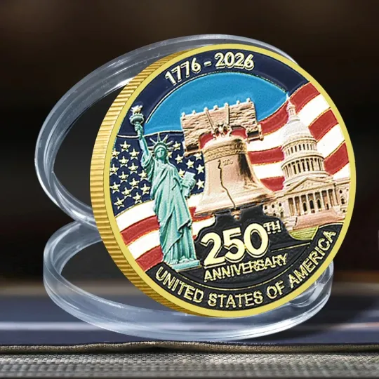 Discover 250 Years USA Liberty Bell and Statue of Liberty Commemorative Coin