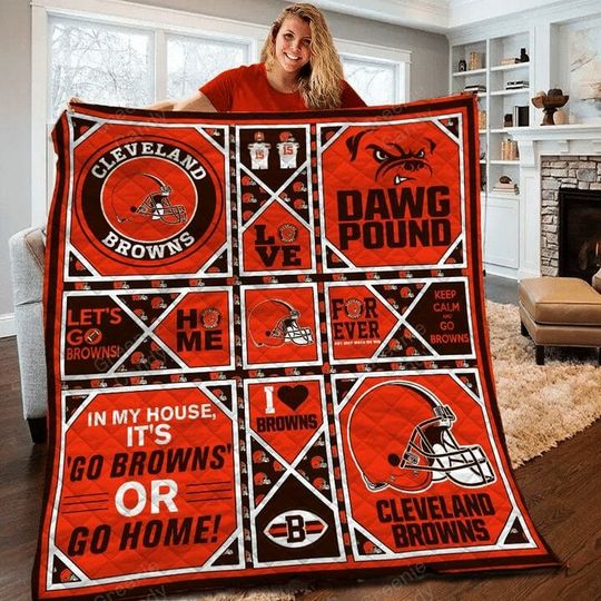 Discover football Cleveland Browns Orange Blanket