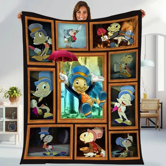 Pinocchio Fleece Blanket Figaro Jiminy Cricket Pinocchio Gift For Friends