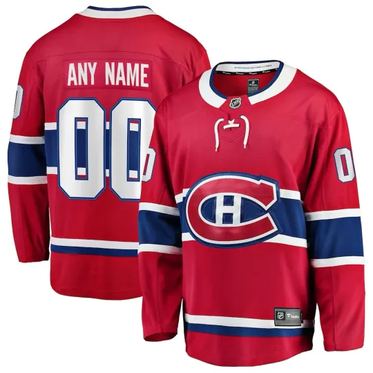 Discover Men's Montreal Canadienss Red Home Breakaway Custom - Printed Jersey