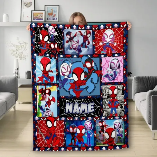 Discover Personalized Disney Spidey And His Amazing Fleece Blanket Gift For Friends#4