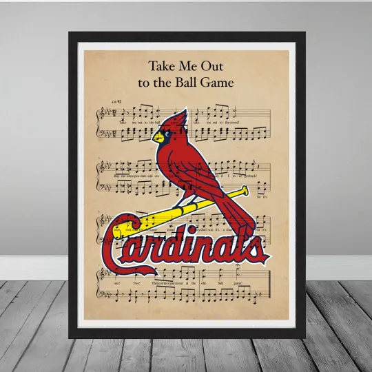 Discover St Louis Cardinals Take Me Out to the Ball Game Logo Music Print Busch Art Gift