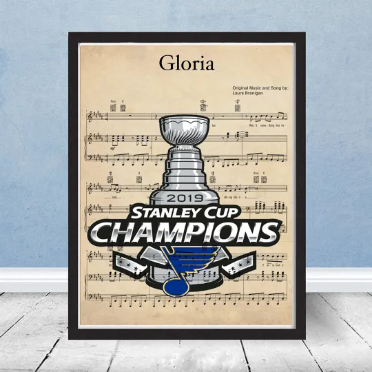 Discover St Louis Blues Stanley Cup Champions Play Gloria Sheet Music Gift Art Poster