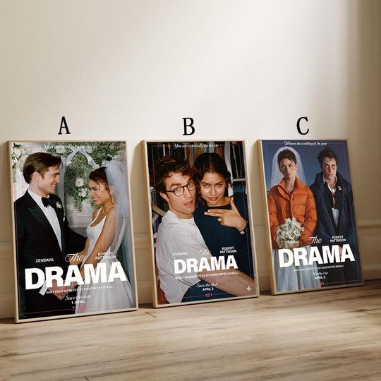 The Drama 2026 Movie Poster, Zendaya Robert Pattinson Wall Art Print