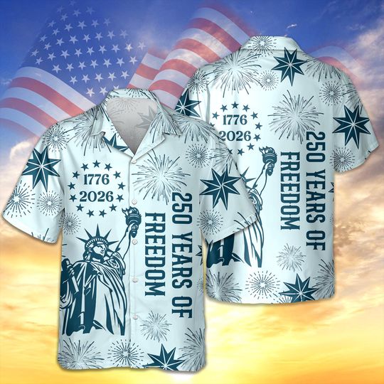 Discover Personalized USA 250Years of Independence 1776-2026 Hawaii Shirt, 4th of July American, Independence Day Gift, 1776-2026 America Anniversary