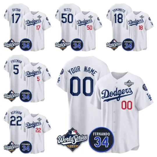 Discover Custom Adult/Youth White Home With No.34 Patch 2025 World Series Jersey