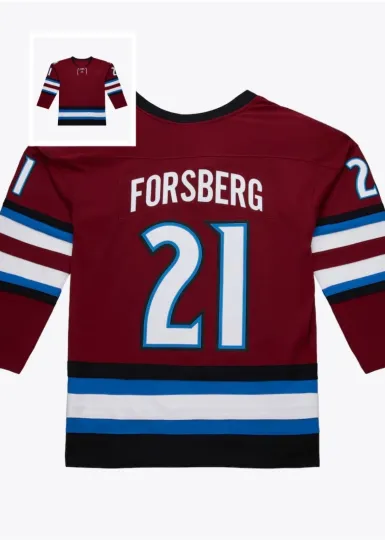 Discover Men's #21 Forsberg Burgundy 2001-02 Power Play Player Jersey