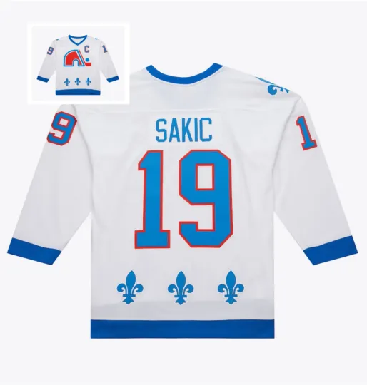 Discover Custom Men's #19 Sakic White Power Play Vintage All Jersey