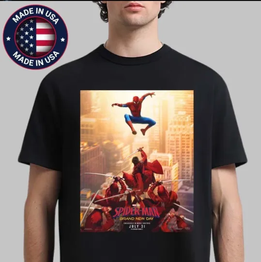 Discover Spider-Man Brand New Day T-Shirt Peter Vs The Hand Movie Poster 2026 Graphic Tee