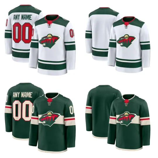 Discover Custom Men's White Away / Green Home Hockey Jersey