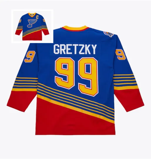 Discover Men's #99 Gretzky 1995-96 Blue Power Play Player Hockey Jersey