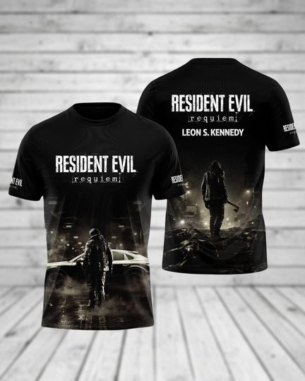 Discover Resident Evil Requiem Shirt, Leon Kennedy Fan T-Shirt, Umbrella Corps Horror Shirt, Gift For Fans