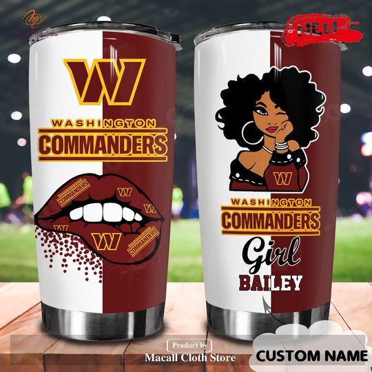 Discover Washington Commanders Custom Name Stainless Steel Tumbler
