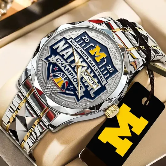 Discover Wolverines 2026 Men’s Basketball National Champions Alloy Luxury Quartz Watch