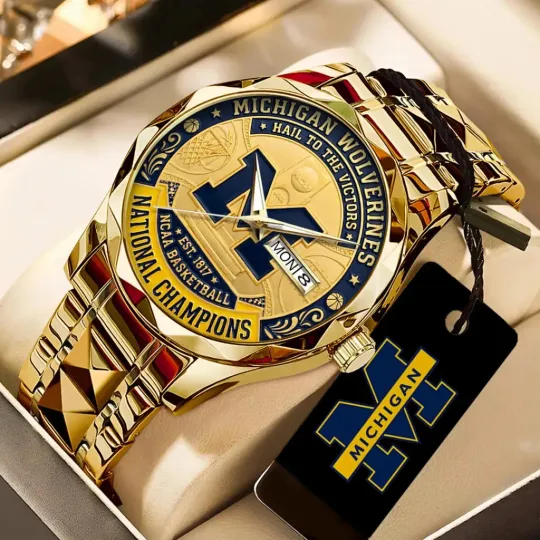 Discover Wolverines 2026 Men’s Basketball National Champions Alloy Luxury Quartz Watch