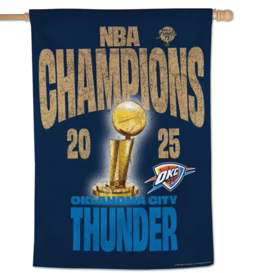 Discover 2025 NBA Champions Oklahoma City Thunder House Flag