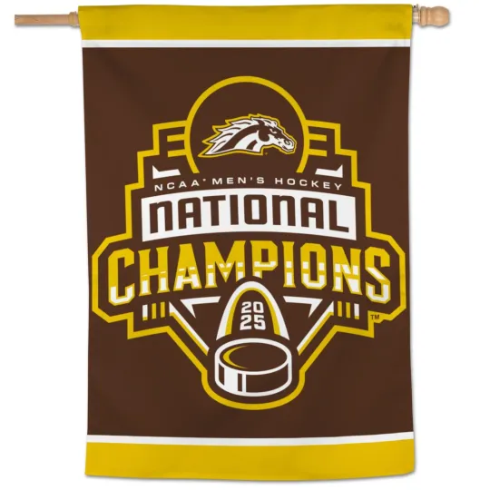 Discover 2025 Frozen Four National Champions Western Michigan Broncos 28x40 Banner