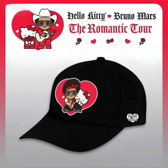 Bruno Mars x Hello Kitty The Romantic Tour 2026 Classic Cap - Printed