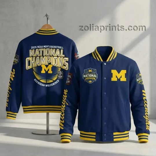 Discover 2026 Basketball Michigan Team Wolverines Baseball Graphic Baseball Jacket