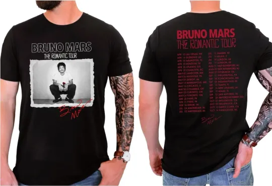 Discover Bruno Mar The Romantic Tour 2026 Schedule Dates Shirt Unisex