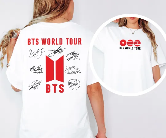 BTS Inspired World Tour 2026 Shirt Double Sided Kpop Concert Fan Unisex Tee