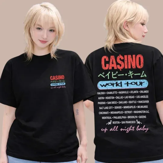 Discover Baby Keem Tee Casino World Tour 2026 Tour Dates Unisex Double Sided T-Shirt