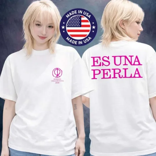 Discover Rosalia The Lux Tour 2026 T-Shirt - Es Una Perla White Tee - Concert Merch New