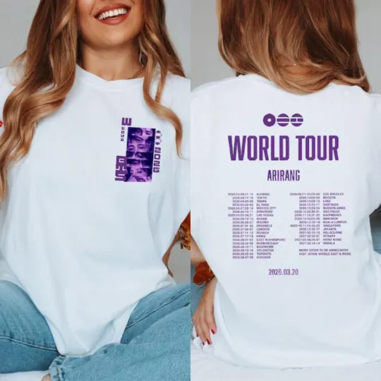 Discover Arirang World Tour 2026 Shirt, Kpop Concert Graphic Shirt, Music Fan Tee