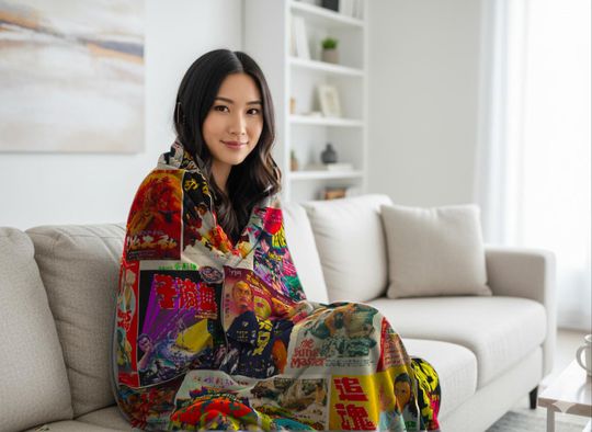 Discover Kung Fu Legends Vintage Movie Poster Velveteen Plush Blanket
