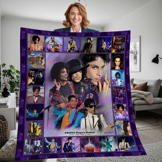 Prince Purple Fleece Blanket, Prince Purple Vintage Personalized Fleece Blanket, Prince Pur Rain Personalized Blanket, Christmas Gift