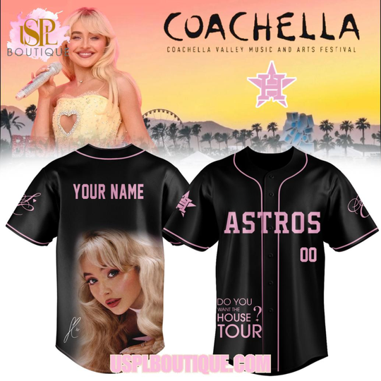 Houston Astros x Sabrina Carpenter Cochella Valley Music And Arts Festival 2026 Custom Black Jersey