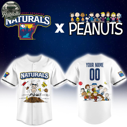 Northwest Arkansas Naturals Peanuts Night Game 2026 Baseball Jersey