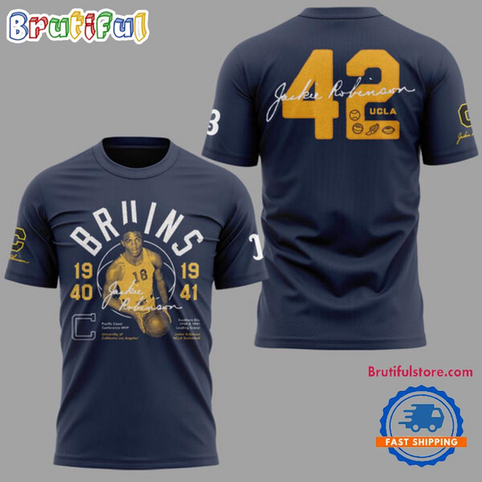 UCLA Bruins x Jackie Robinson 42 Graphic Design T Shirt