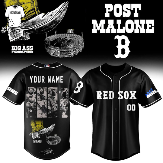 Boston Red Sox x Post Malone The Big Ass Stadium Tour 2026 Edition Custom Jersey