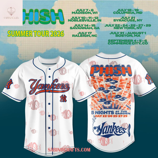 New York Yankees Phish Summer Tour 2026 Baseball Jersey