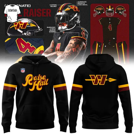 Washington Commanders Black Hail Raiser Alternate Game 2026 Edition Hoodie
