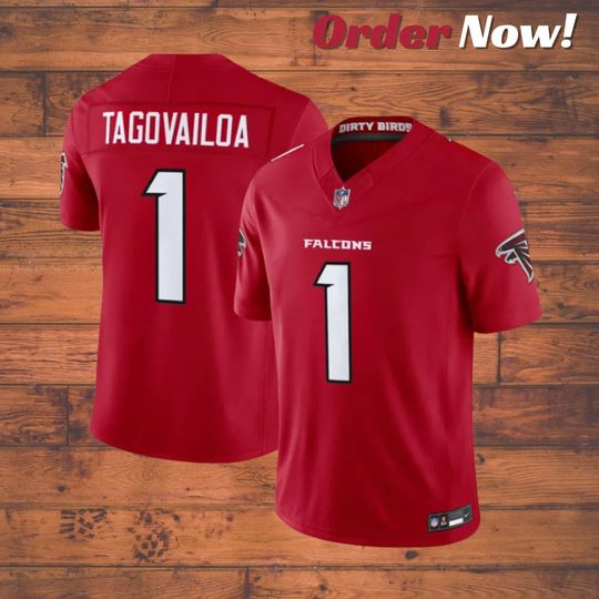 Tua Tagovailoa #1 Falcons Red 2026 Football Jersey