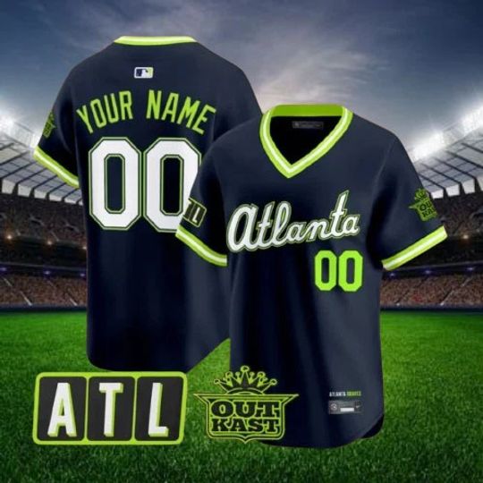 Custom Braves Atlien 2026 City Connect x Outkast Football Jersey