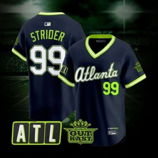 Spencer Strider #99 Braves Atlien 2026 City Connect Football Jersey