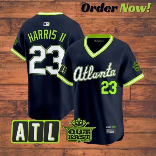Michael Harris II #23 Braves Atlien 2026 City Connect Football Jersey