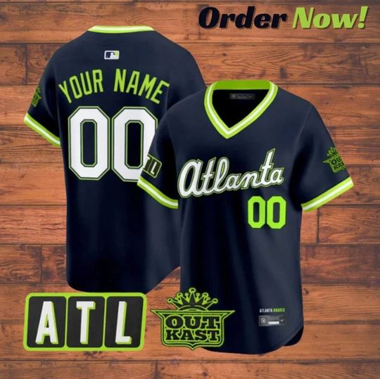Custom Braves Atlien 2026 City Connect x Outkast Football Jersey