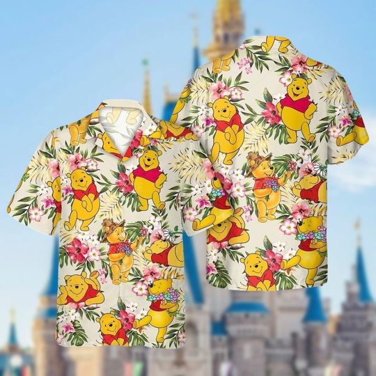 Discover Pooh Bear Hawaiian Shirt, Pooh Hawaii Shirt, Disney Pooh Shirt, Winnie The Pooh Shirt, Summer Beach Shirt, Pooh Tropical Aloha Shirt