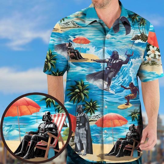Discover Darth Vader Hawaiian Shirt, Star Wars Hawaii Shirt, Darth Vader Summer Vacation Button Up, Short Sleeve Hawaii Shirt, Shirt For Men