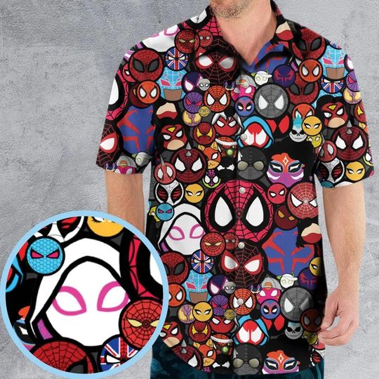 Discover Spider Man Button Shirt, Spider Mania Hawaiian Shirt, Spider Man Shirt, Spider Man Vacation Shirt, Button Up Shirt, Marvel Fan Gift